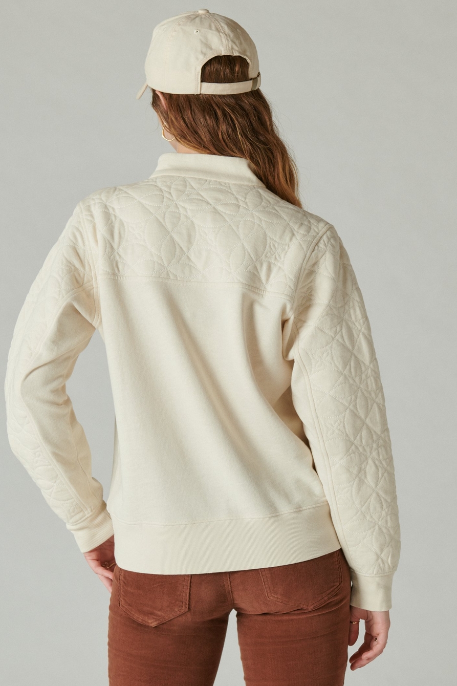 quilted half zip popover